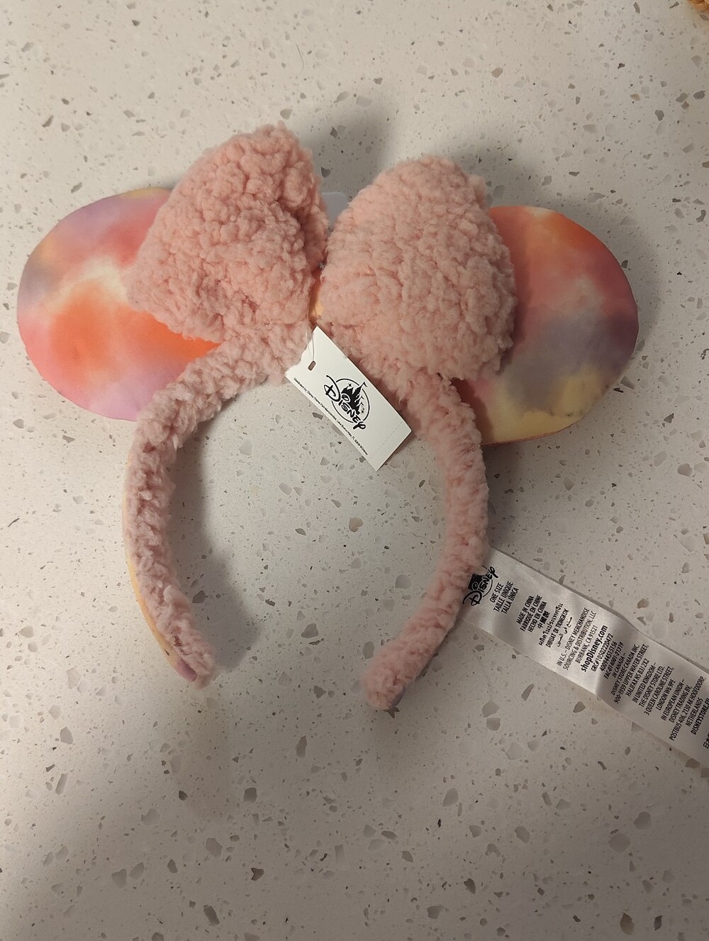 🥀 Lot Of 3 Disney Pastel Tie-Dye Ears Headband Minnie Mouse Bow Purple Queen